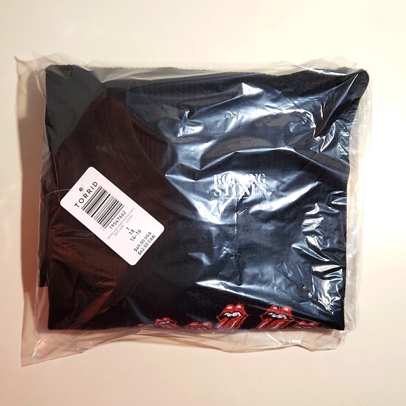 ❤️NWT VINTAGE TORRID TEE - ROLLING STONES JAGGER - WAFFLE - CROP SHIRT PLUS SIZE - Picture 3 of 16